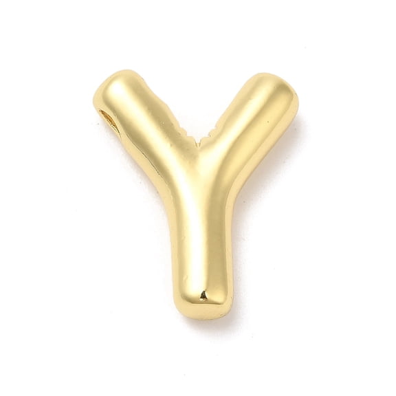 5pc Rack Plating Brass Pendants Balloon Letter Charm for Personalized Name Necklaces Making Long-Lasting Plated Lead Free & Cadmium Free Real 18K Gold Plated Letter Y 22x18x5.5mm hole: 3x2mm