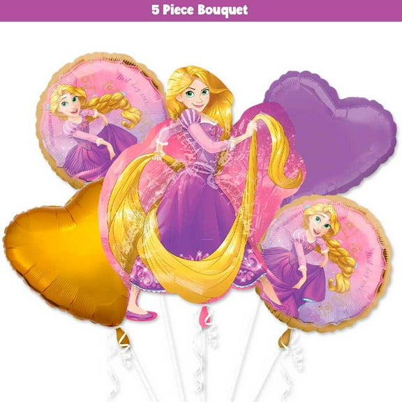 5pc Rapunzel Balloons Tangled Bouquet Kit - Birthday Party Decor Decoration Supplies