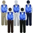 thumbnail image 1 of 5pc Royal Blue Vest  Bow tie Hat Suit Set Baby Boy Toddler Kid Uniform S-7, 1 of 5