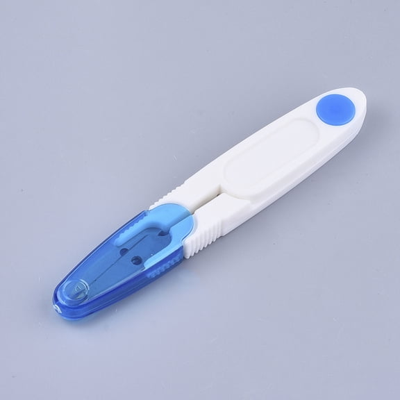 5pc Sewing Scissors Yarn Thread Cutter Mini Small Snips Trimming Nipper Iron Scissors with Plastic Sheath Blue 117x19x9mm