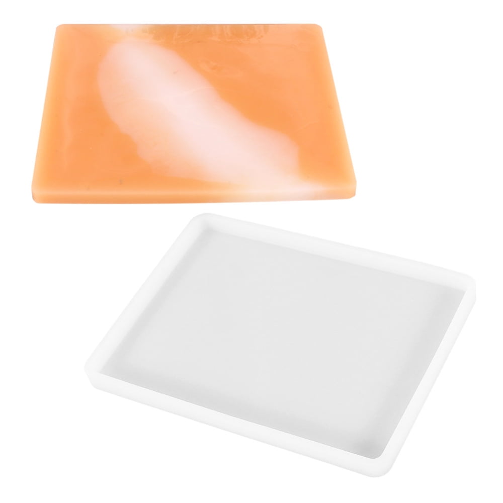 5pc Silicone Molds Resin Casting Molds For UV Resin Epoxy Resin Jewelry Making Rectangle White 185x135x12mm Inner: 178x128mm DIY