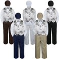 thumbnail image 1 of 5pc Silver Vest Bow tie Hat Suit Set Baby Boy Toddler Kid Uniform S-7, 1 of 5