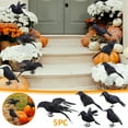 thumbnail image 1 of 5pc Simulation Crow Decoration All Saints Crow Props Simulation Party Supplies Decoration Halloween Decorations, 1 of 7