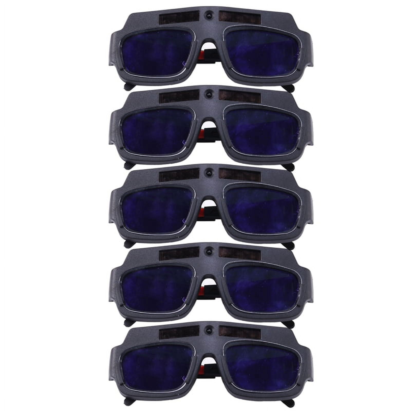 5pc Solar Powered Auto Darkening Welding Mask Helmet Goggles Welder Glasses Arc Anti-shock Lens For Eye Protection