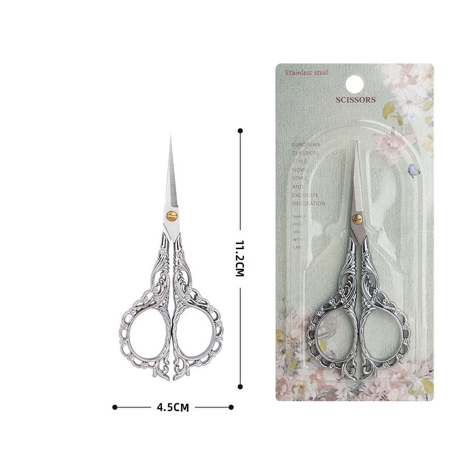 5pc Stainless Steel Scissors Embroidery Scissors Sewing Scissors with Zinc Alloy Handle Stainless Steel Color 112x45mm