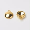 thumbnail image 1 of 5pc Tibetan Style Alloy Flat Round Charm Pendant Rivoli Xilion Pointed Back Chaton Rhinestone Settings Golden Fit for 12mm Rhinestone 18x15x5mm Hole: 2mm, 1 of 2