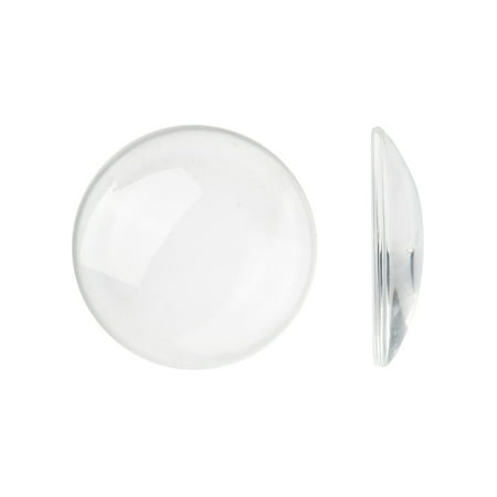 5pc Transparent Glass Cabochons Flat Round Clear 45x8mm DIY