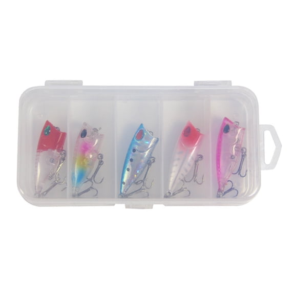 5pc Trout Walleye Lures with 3D Eye Swimbait Fishing Tackle Topwater Minnow Fishing Lures Floating Crankbaits