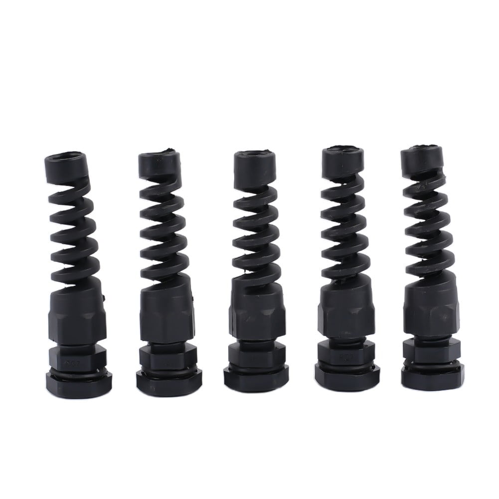5pc Waterproof Cable Gland Connector Flexible Spiral Strain Relief ...