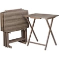 thumbnail image 1 of 5pc XL Oversized Tray Table Set, Rustic Grey, 1 of 6