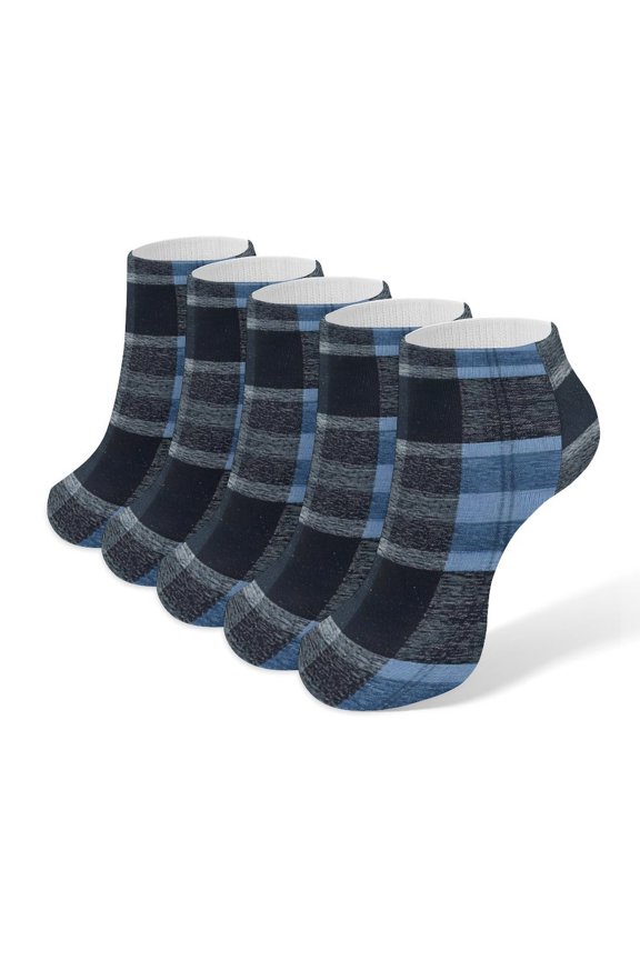 5pce Socks 3.77.9in Socks Mouth Is Not Tight Legs Not Easy To Slide Off Sweat Absorption Sweat Breathable Light Wear Resistance DarkSlateBlue Buffalo Plaid Check Tartan Scotland_2