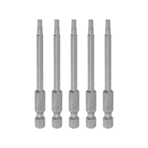 5pcs 1/8" Magnetic Hex Screwdriver Bit SAE 1/4" Hex Shank 3" Length S2 Steel Power Drill Bits