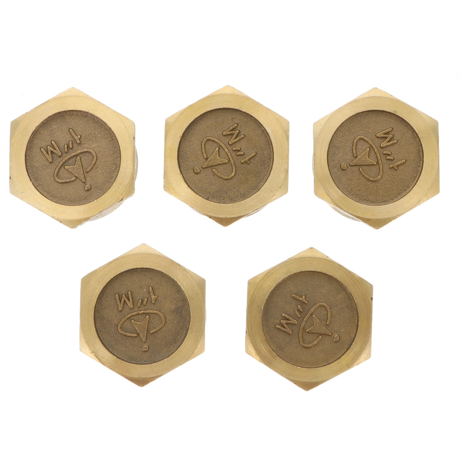 5pcs 1" Brass Water Hose End Caps Plugs Fittings Golden
