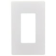 thumbnail image 1 of 5pcs 1 Gang Screwless Snap On Decorator Wall Plate White, 1 of 5