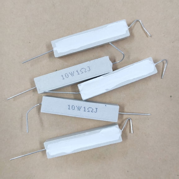 5pcs 1 ohm 1RJ 10 watt Axial Ceramic Cement Power Resistor 10W US Stock