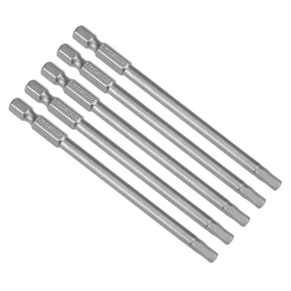 5pcs 100mm 1/4" Hex Shank H4 Hex Screwdriver Bits S2 High Alloy Steel