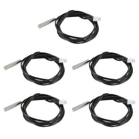 5pcs 10K Temperature Sensor Probe Stainless Steel NTC Thermal Sensor Probe 3.3ft Digital Thermometer Extension Cable