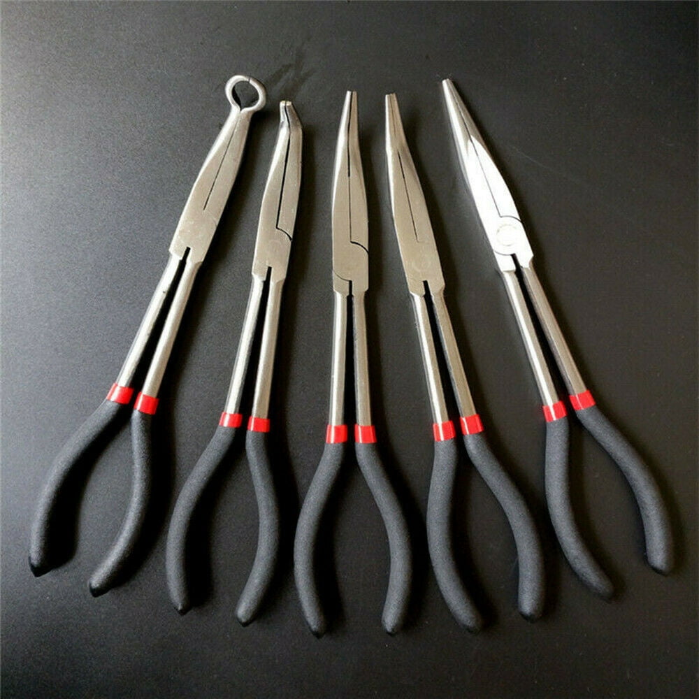 5pcs 11"Long Needle Nose Pliers Set Long Reach Tool Pliers