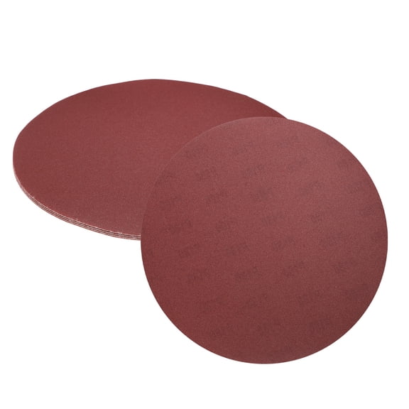 5pcs 12-Inch Sanding Discs, 180 Grits Aluminum Oxide Hook and Loop Stick Back Sandpapers, No-Hole Round Wet/Dry Sander Papers, Sand Auto Car Paint, Wood, Metal