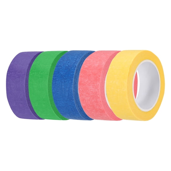 5pcs 13/16" x 11 Yard Colored Masking Tape, 5 Colors