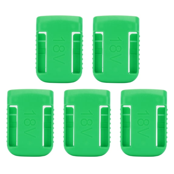 5pcs 14V‑60V ABS Battery Holder Storage Shelf Rack Stand Slots Hanger Buckle Green
