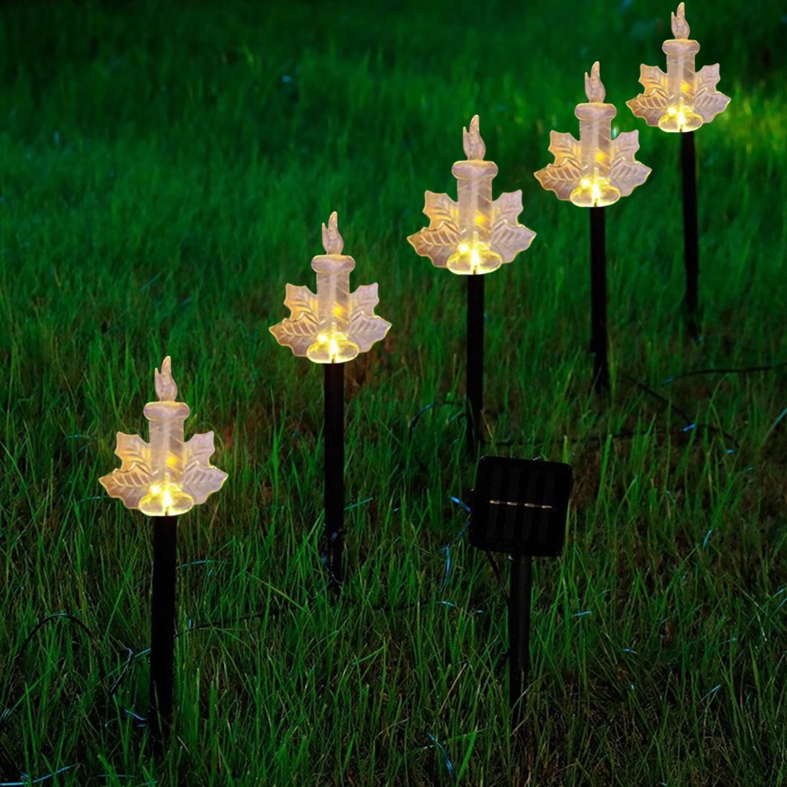5pcs 14in Outdoor Christmas Lights, ZROBM C9 LED Solar Christmas Lights