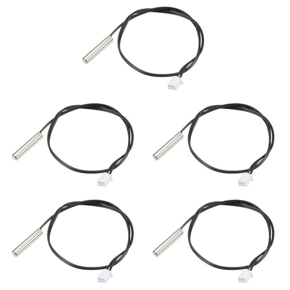 5pcs 15K Temperature Sensor Probe Stainless Steel NTC Thermal Sensor Probe 30cm Digital Thermometer Extension Cable