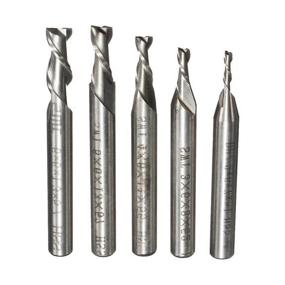 5pcs 2 Flute Milling Cutter Set End Mill CNC Engraving Bit 6mm Straight Shank Drill Bit Tool