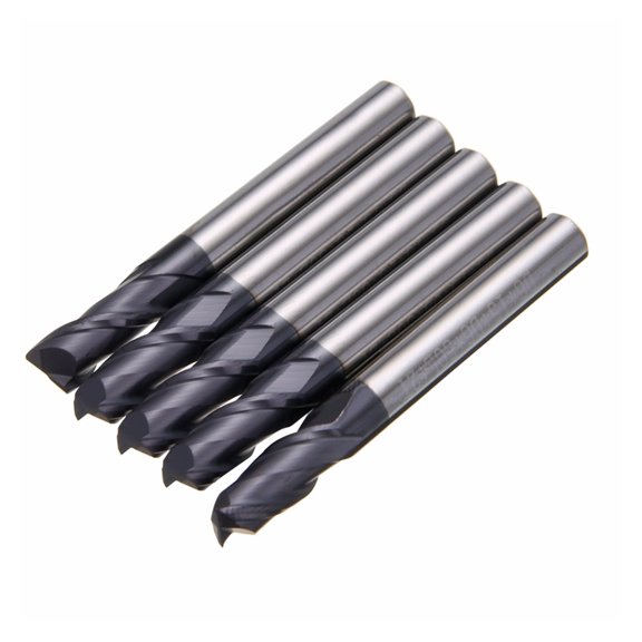 5pcs 2 Flutes Solid Carbide End Mill Set Tungsten Coating CNC Slot Milling Cutter 6mm Cutting Diameter