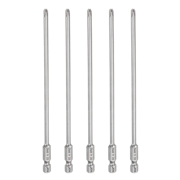 5pcs #2 Phillips Screwdriver Bit PH2 1/4" Hex Shank 6" (150mm) Long 0.16" Rod Magnetic Cross Head Drill Bits S2 Steel Industrial Screw Driver for Power Screwdrivers Drills, Silver