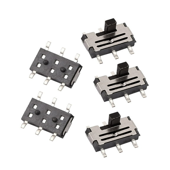 5pcs 2 Position DPDT 6 Pin SMT Self Locking Slide Switch 7mmx3mmx3mm