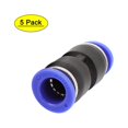 thumbnail image 1 of 5pcs 2 Way Straight Push In Pneumatic Union Quick Release 1/2" Tube Fittings, 1 of 5