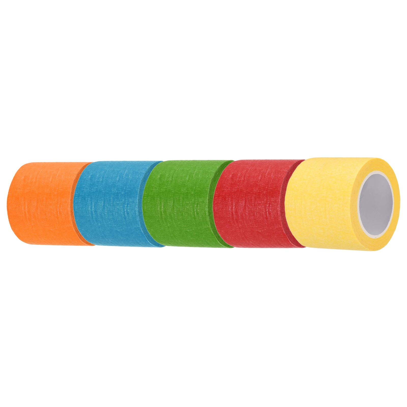 5pcs 2" x 11 Yard Colored Masking Tape, Blue Green Red Yellow Orange