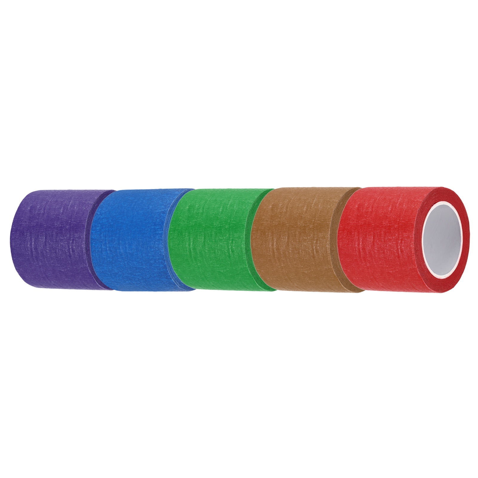 5pcs 2" x 11 Yard Colored Masking Tape, Dark Blue Dark Green Red Purple Brown