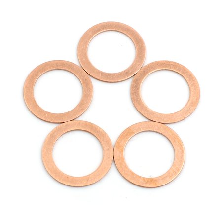 5pcs 22mm Inner Dia Copper Washers Flat Sealing Gaskets Ring for Cars