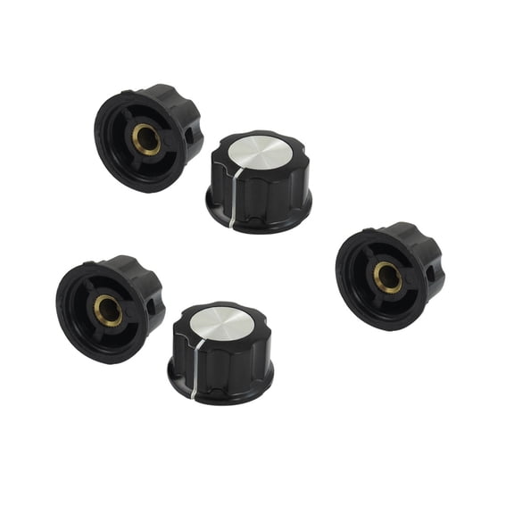 5pcs 24mm Top 6mm Shaft Insert Dia Potentiometer Rotary Knobs Replacements