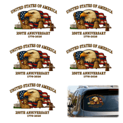 5pcs 250 Anniversary Decal Waterproof Car Window Decals Patriotic Vinyl Decals for Vehicles 250 Anniversary USA Stickers Eagle Pride Stickers 10x15cm
