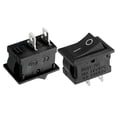 thumbnail image 1 of 5pcs  250V/6A 125V/10A 2P I/O 2 Position Snap-in Boat Rocker Switch Black, 1 of 5