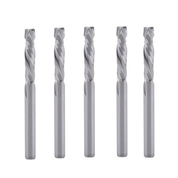 5pcs 3.175x15mm Up Down Cut Two Flutes Spiral Carbide Mill Tool Cutters for CNC Router Compression Wood End Mill Cutter Bits
