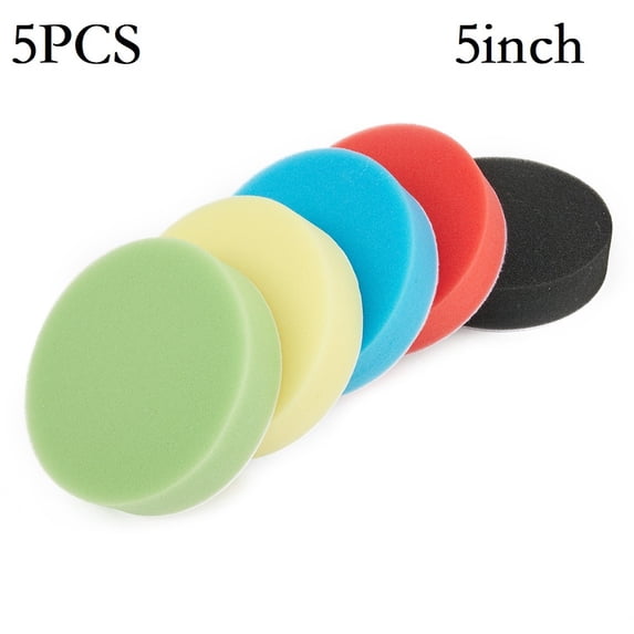 5pcs 3/4/5/6/7inch Flat Sponge Buffer Buffing Pad Polishing Pad Kit Car Polisher