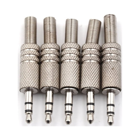 5pcs 3.5mm 3Pole Headphone Replacement Audio Jack Male Plug Soldering ConnectWA