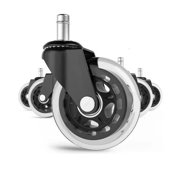 5pcs 3" Office Chair Caster Wheels 3 Inch Swivel Rubber Caster Wheels Replacement Soft Safe Rollers Furniture Hardware