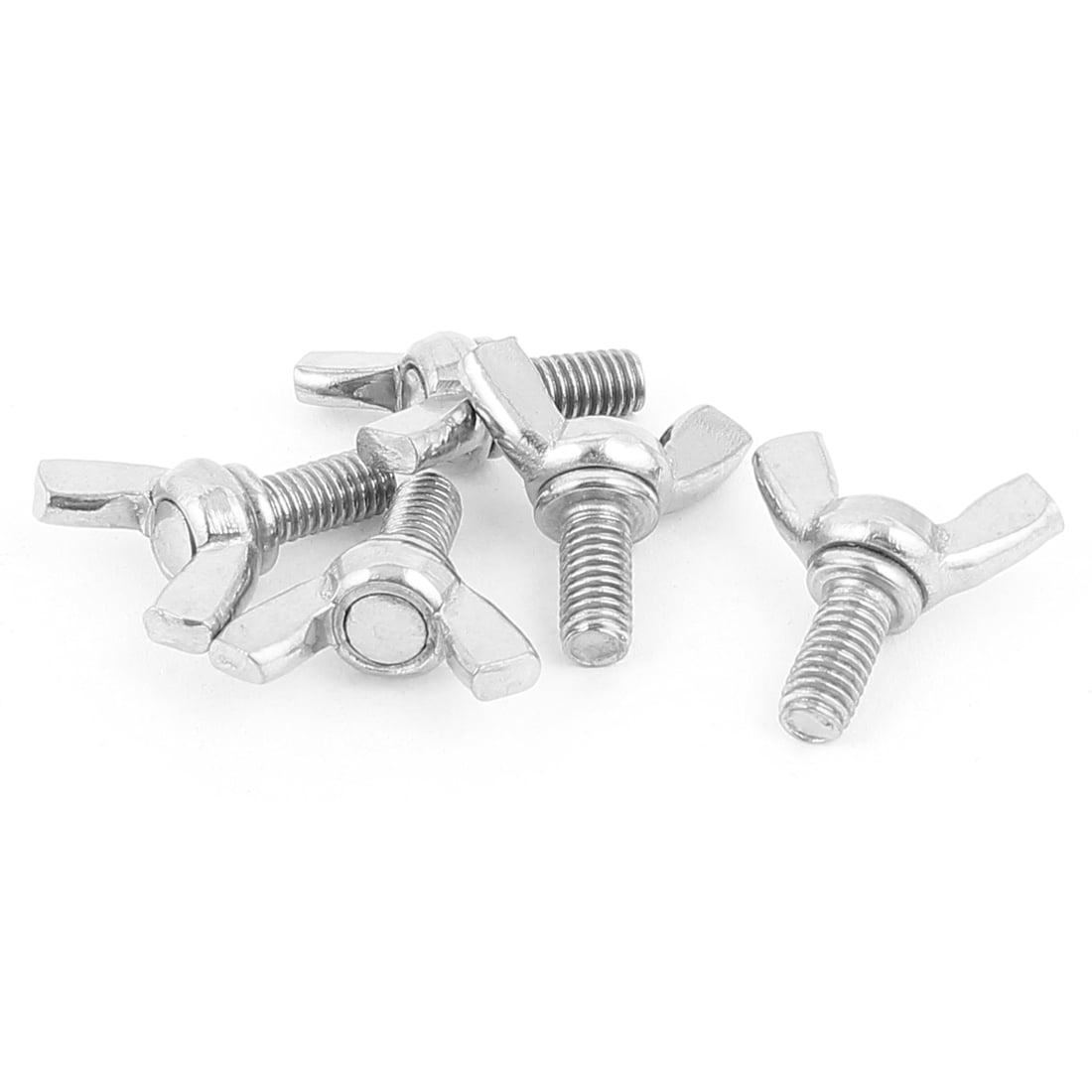 5pcs 304 Stainless Steel M6x12mm Thread Wing Butterfly Screws Bolts
