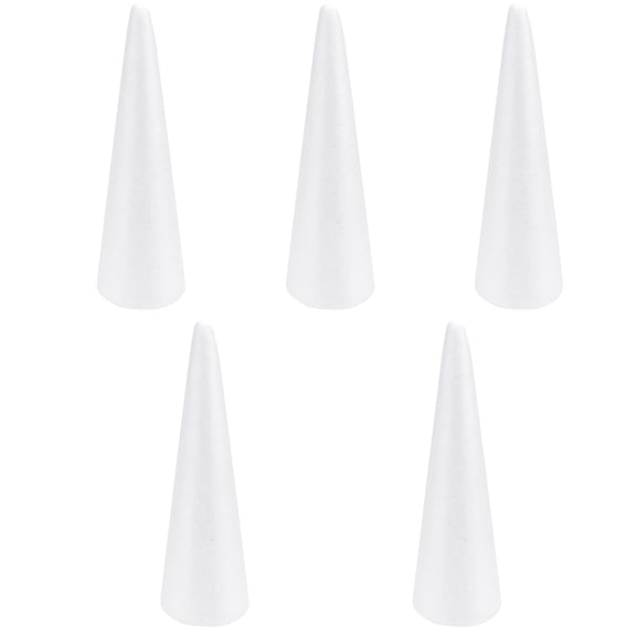 IMIKEYA White Foam Cones for Christmas Tree Table Centerpieces (5Pcs)