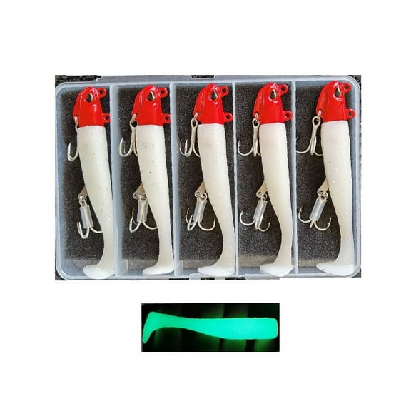 5pcs 30g Sea Bass Snapper Fishing Lure Wobblers Swimbait Jigging Lead head silicone soft Baits