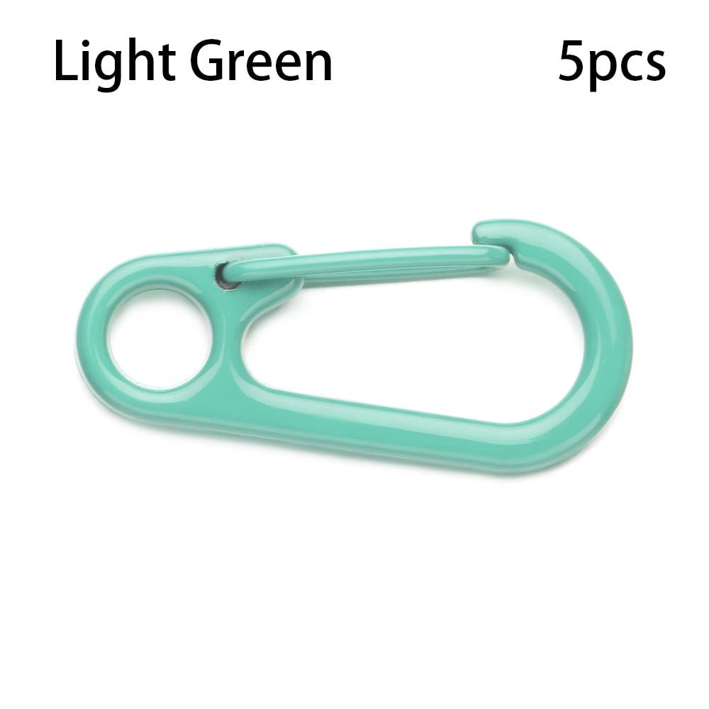 5pcs 31.5*14mm Zinc Alloy Hooks 13 Colors Push Trigger Carabiner Purses  Handbags Bag Belt Buckle Spring Buckles Snap Clasp Clip LIGHT GREEN 