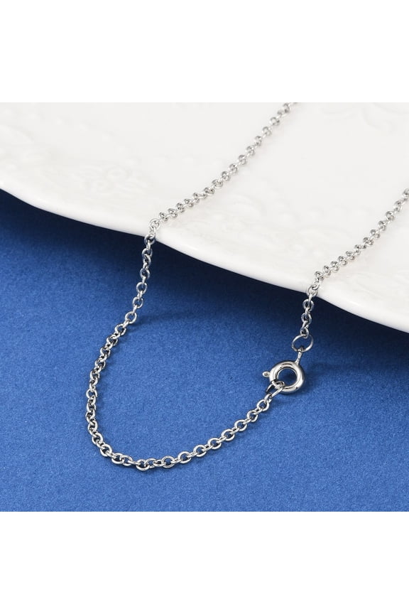 5pcs 316 Surgical Stainless Steel Cable Chain Necklaces with Brass Spring Ring Clasps Stainless Steel color 20 inch(50.8cm)