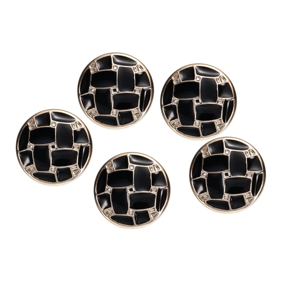 5pcs 34L Gold White Faux Pearl Buttons 21mm 7/8" Dia 0.43" Thick Plastic Round Sewing Button Replacement Craft Fastener for Coats Clothing DIY Crafts Style C