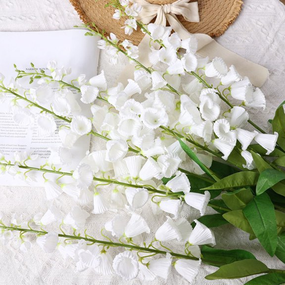 5pcs 37 Inch Artificial Iris Flowers, Real Touch Faux Iris Stems, Fake Flowers for Outdoor Cemetery Grave Decor, Wedding Holding Bouquet, Table Centerpieces