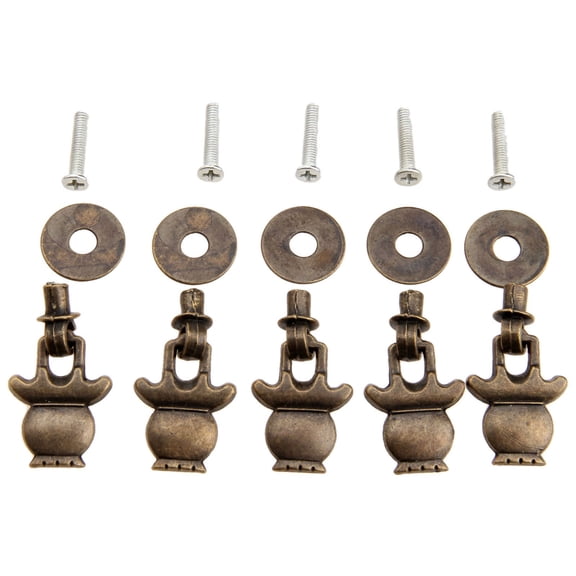 5pcs 38x23mm Antique Bronze Furniture Cabinet Knobs and Handles for Jewelry Wooden Box Door Knob Ring Dresser Drawer Pull Handle